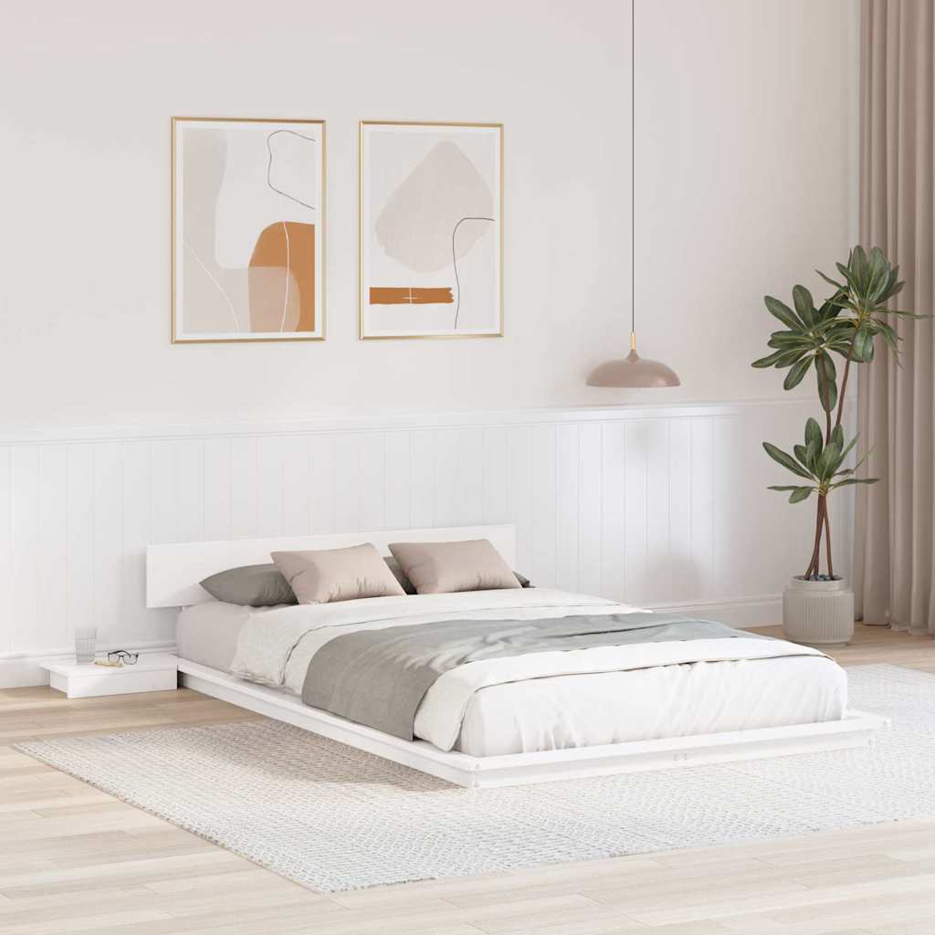 vidaXL Σκελετός Κρεβατιού Καφέ 140 x 190 cm ξύλο