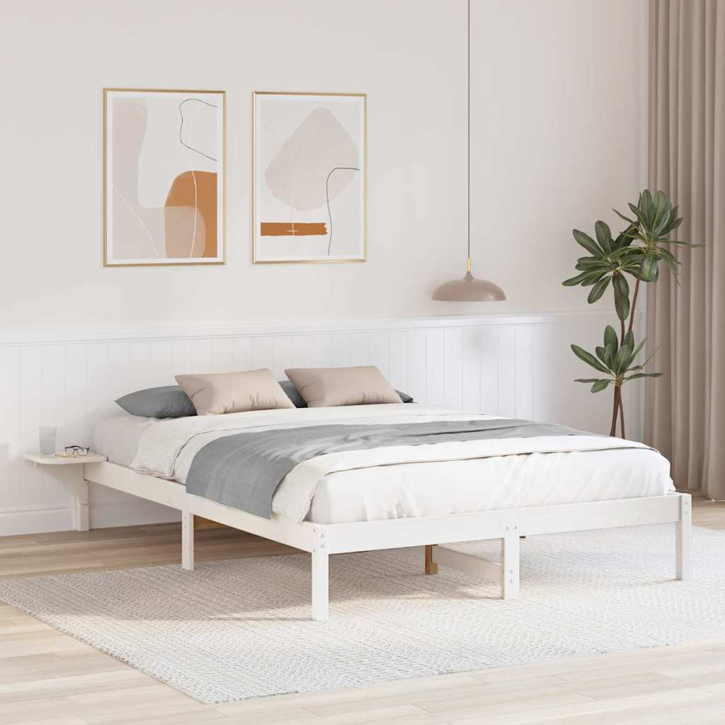 vidaXL Σκελετός Κρεβατιού Λευκό 140 x 200 cm Στερεά ξυλεία πεύκου