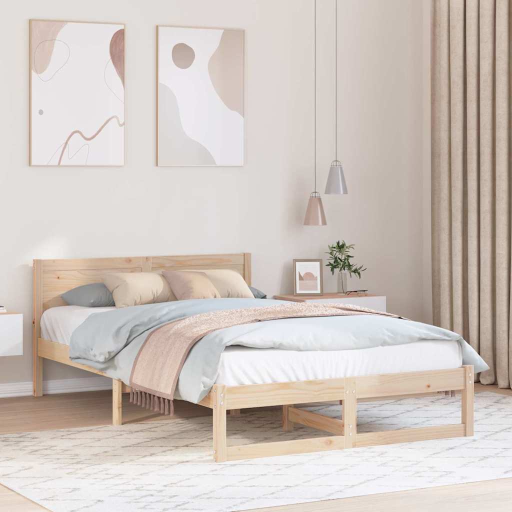 vidaXL Σκελετός Κρεβατιού Φυσικό 120 x 190 cm Στερεά ξυλεία πεύκου