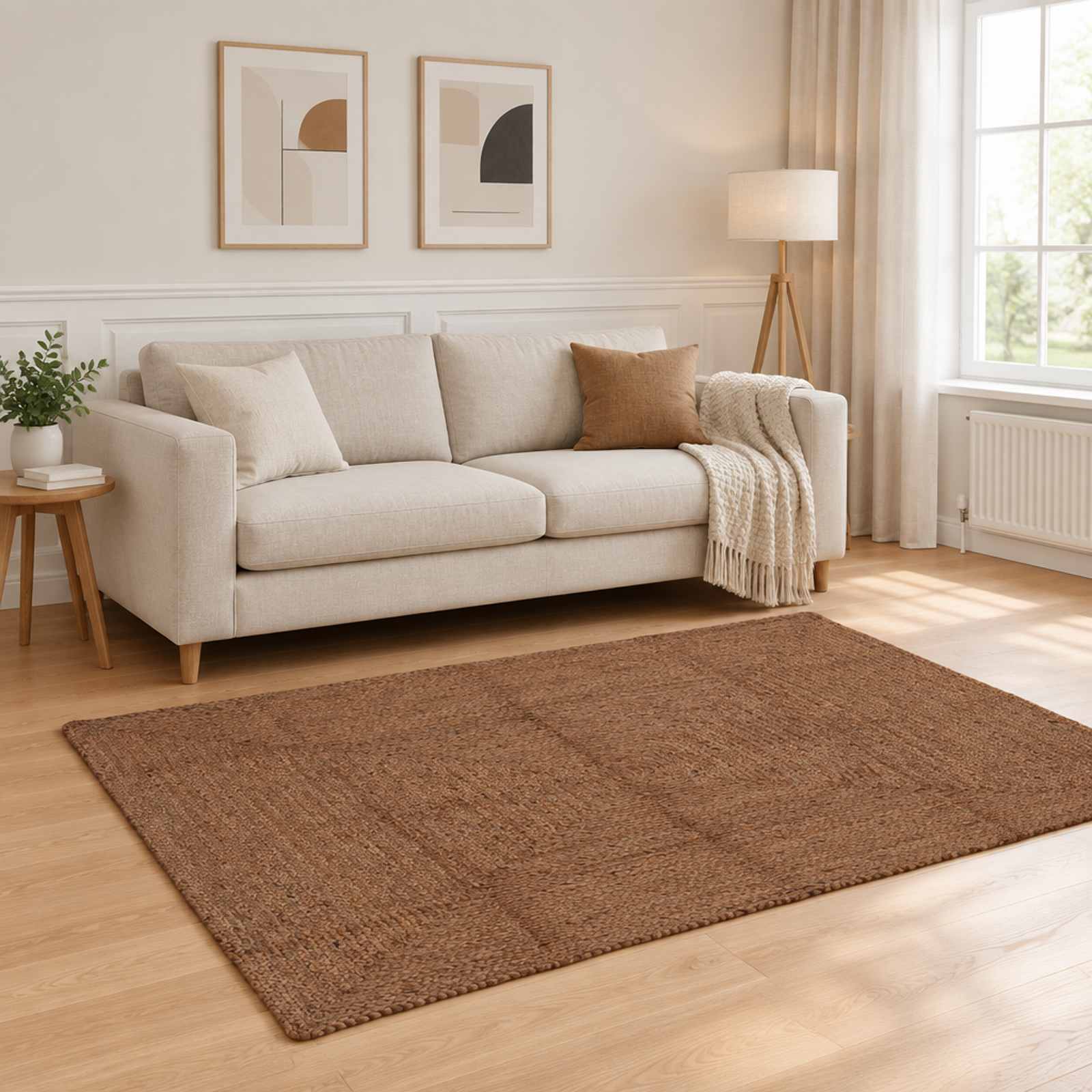 vidaXL Χαλί Περιοχής Γκρι 120 x 170 cm Γιούτα