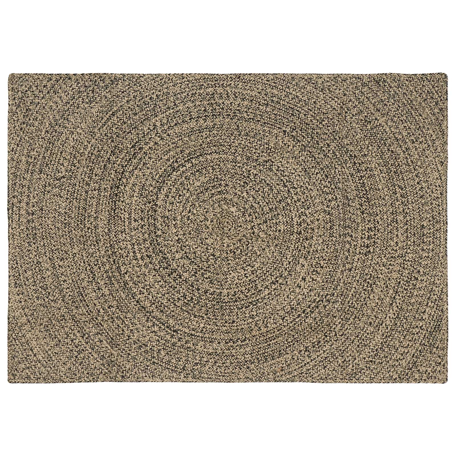 vidaXL Χαλί Περιοχής Φυσικό και Μαύρο 120 x 170 cm Γιούτα
