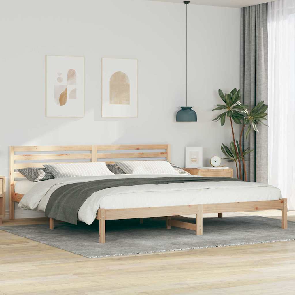 vidaXL Σκελετός Κρεβατιού Καφέ 180 x 220 εκ. Στερεά ξυλεία πεύκου