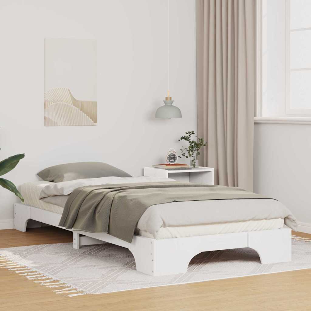 vidaXL Σκελετός Κρεβατιού Λευκό 90 x 210 cm Στερεά ξυλεία πεύκου