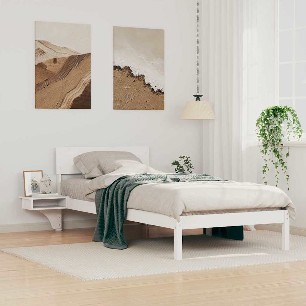 vidaXL Σκελετός Κρεβατιού Λευκό 90 x 190 cm Στερεά ξυλεία πεύκου
