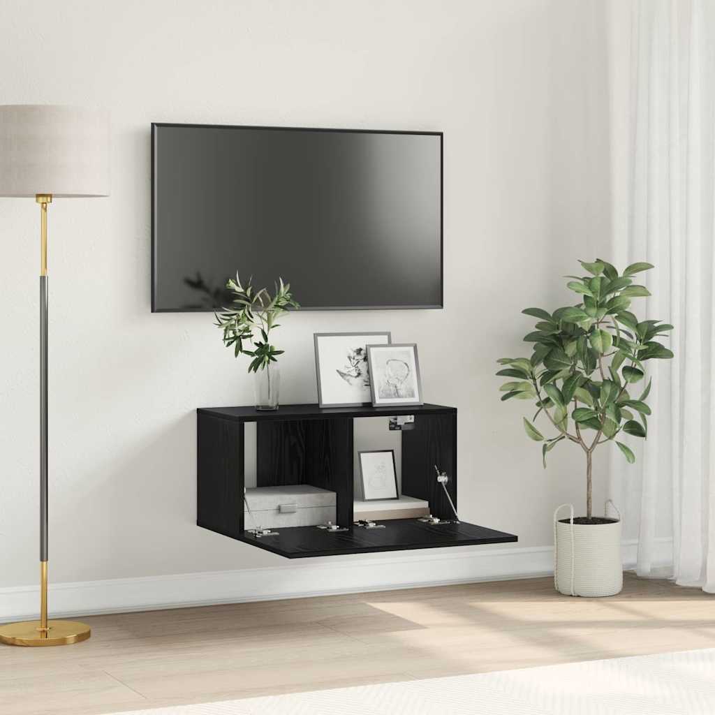 vidaXL Σετ επίπλου τηλεόρασης 60 x 30 x 30 cm Μαύρο Επεξεργασμένο Ξύλο