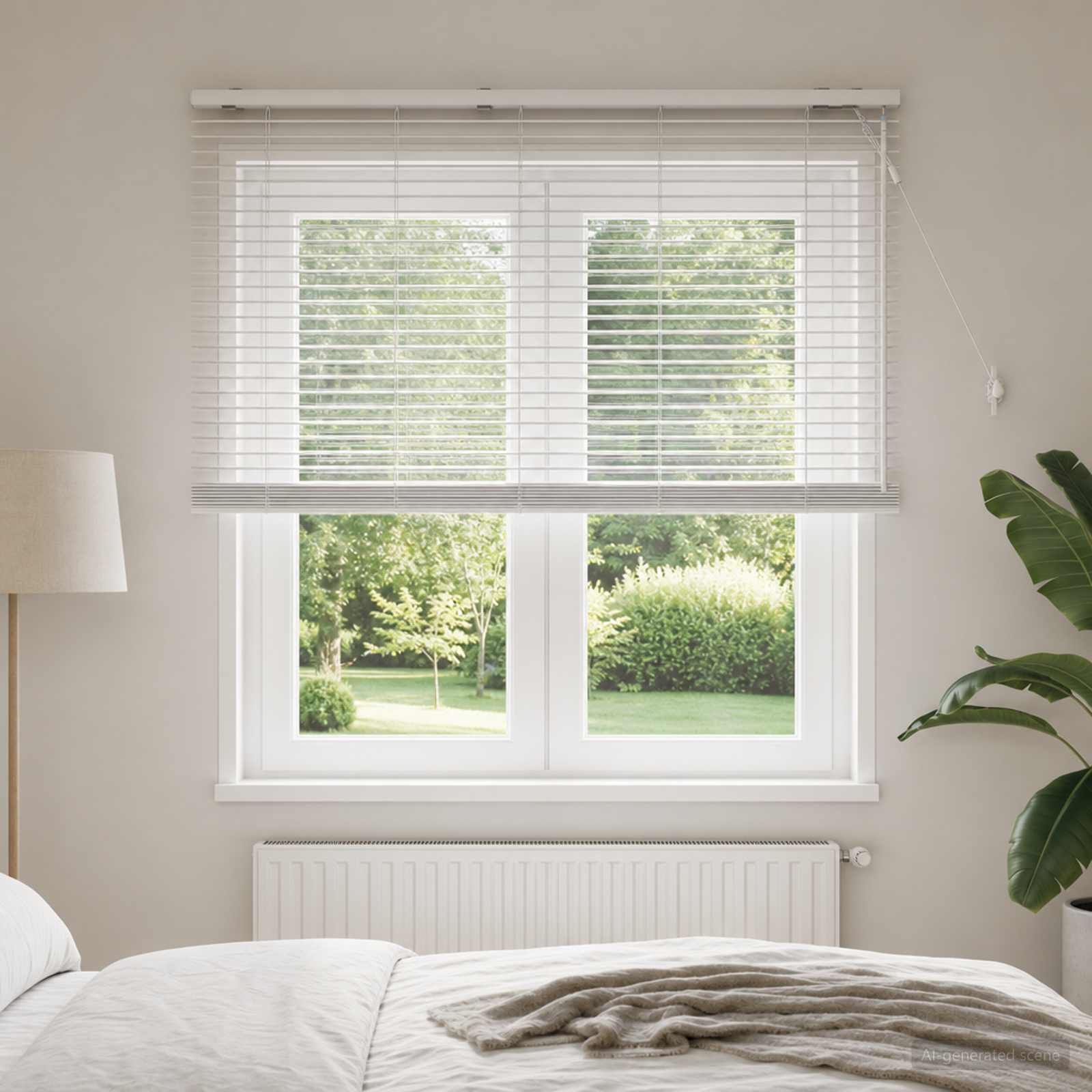 vidaXL Βενετσιάνικη Σκίαση Λευκό 135 x 160 εκ. 35 mm