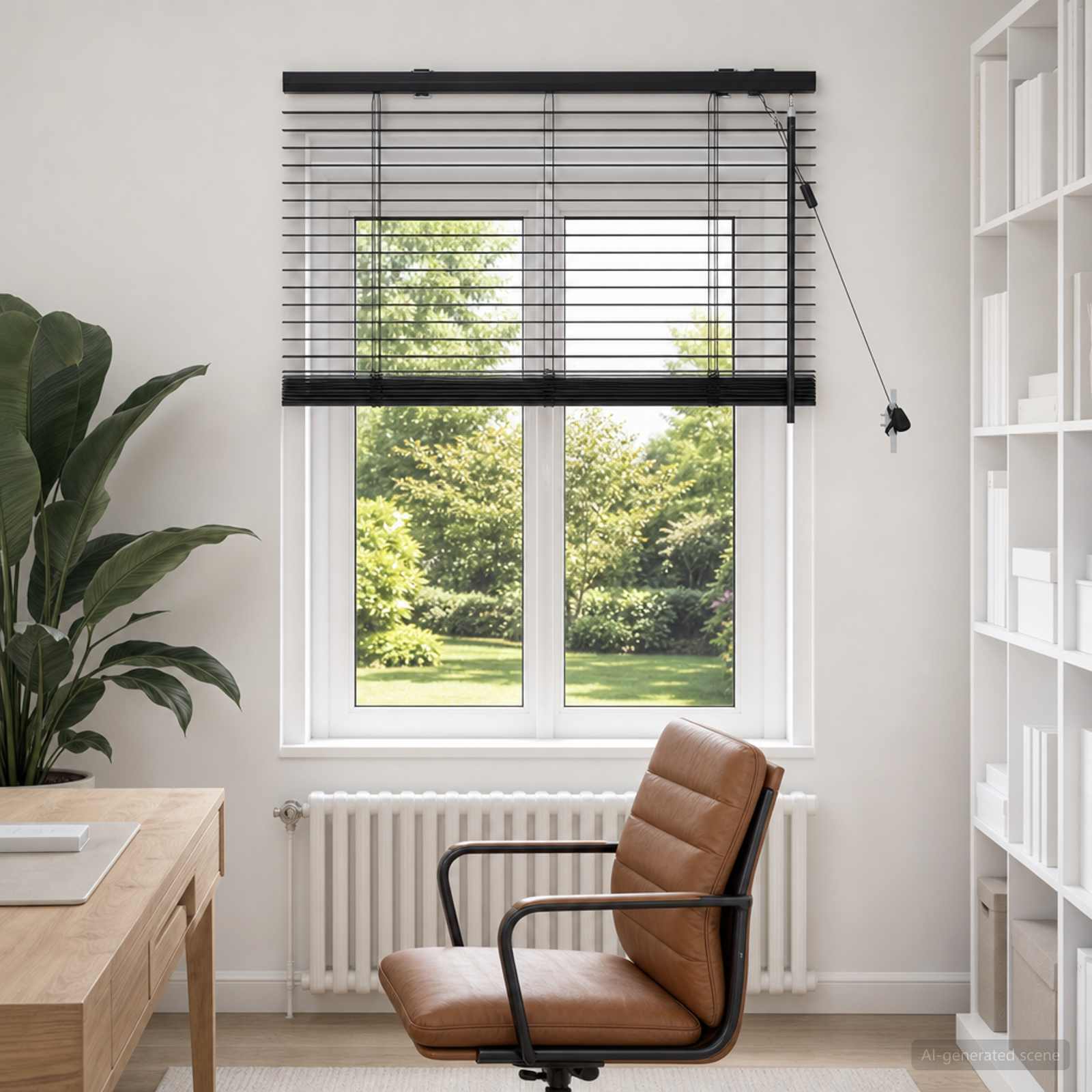 vidaXL Βενετσιάνικη Σκίαση Μαύρο 90 x 130 εκ 35 mm