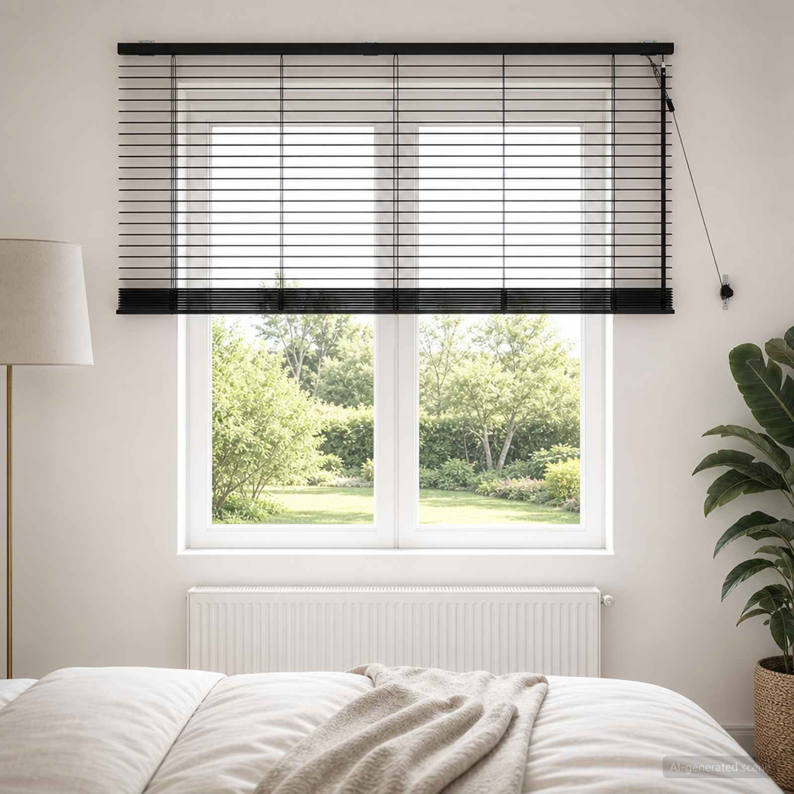 vidaXL Βενετσιάνικη Σκίαση Μαύρο 155 x 130 εκ 35 mm
