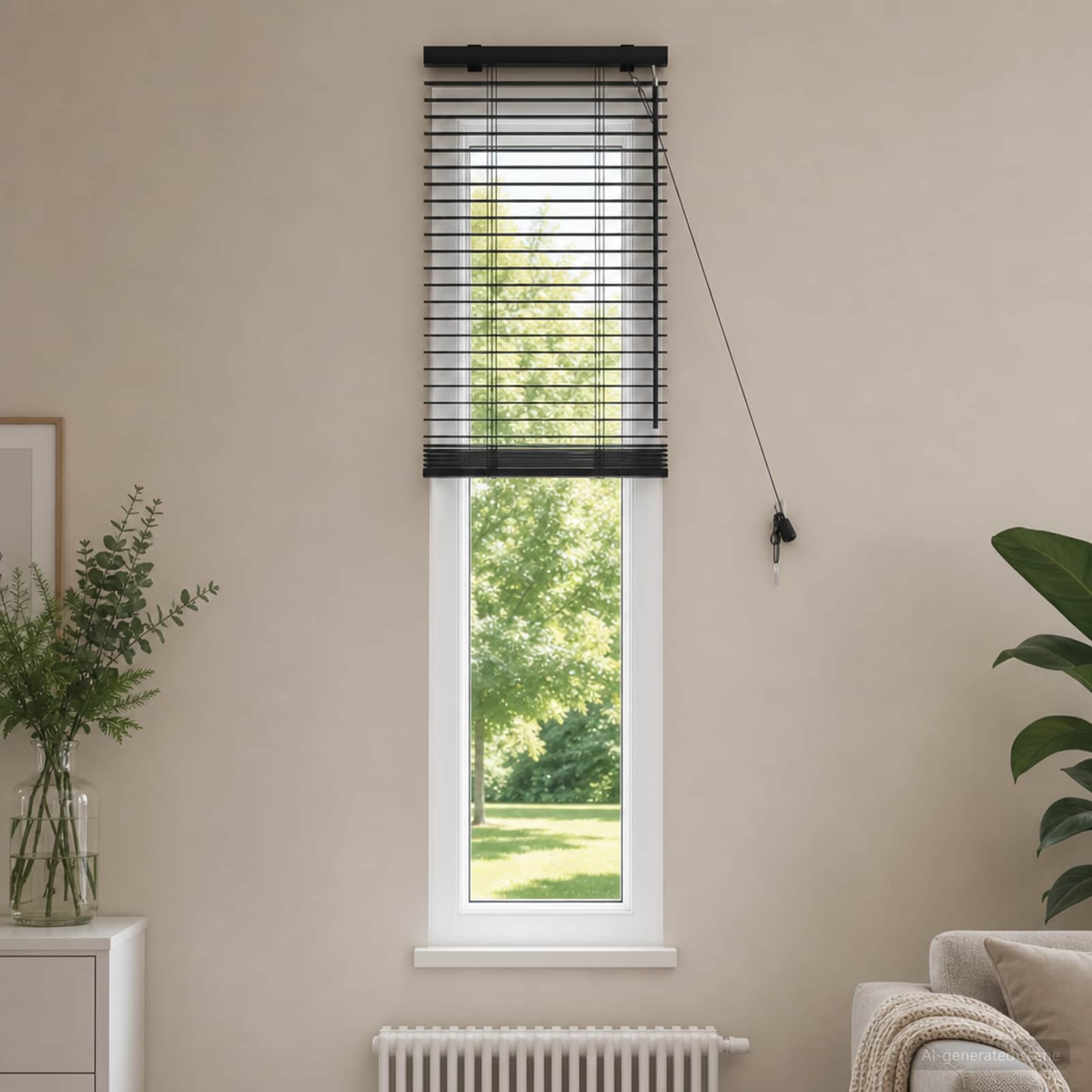 vidaXL Βενετσιάνικη Σκίαση Μαύρο 45 x 160 εκ. 35 mm