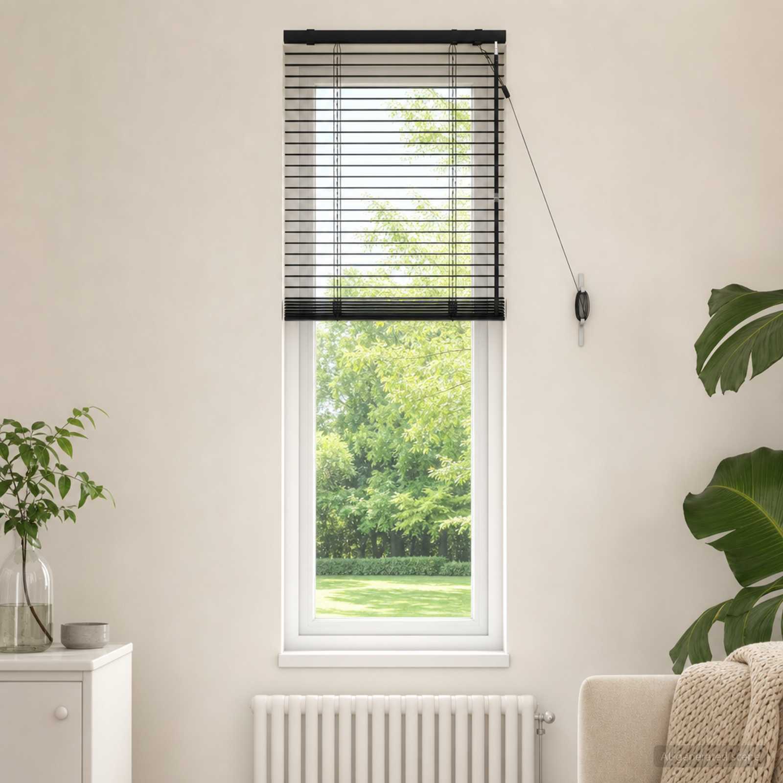 vidaXL Βενετσιάνικη Σκίαση Μαύρο 55 x 160 εκ. 35 mm