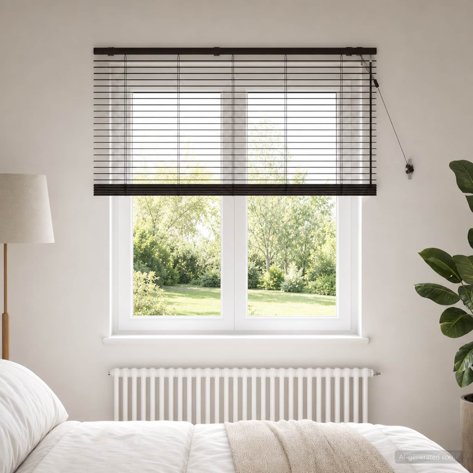 vidaXL Βενετσιάνικη Σκίαση Σκούρο Καφέ 125 x 160 εκ. 35 mm