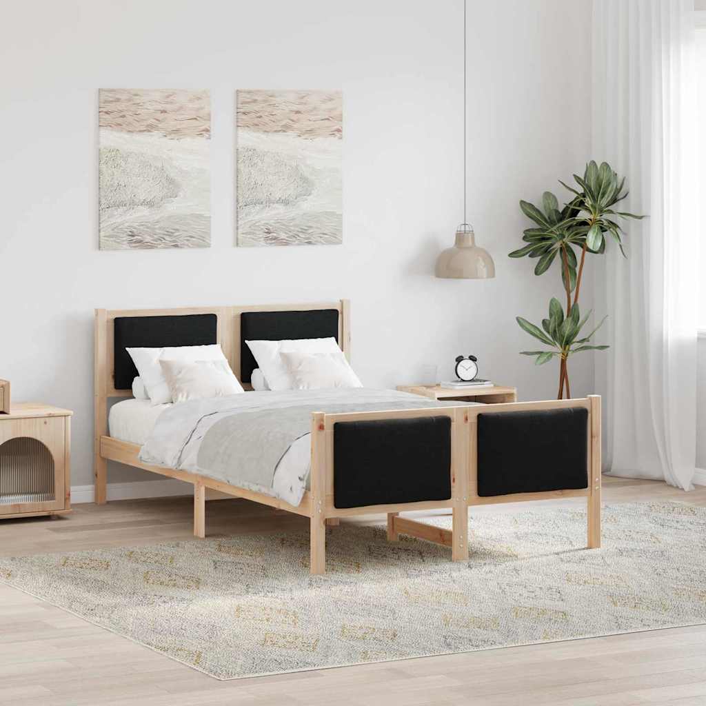 vidaXL Σκελετός Κρεβατιού με κεφαλάρι Μαύρο 120 x 190 cm ύφασμα