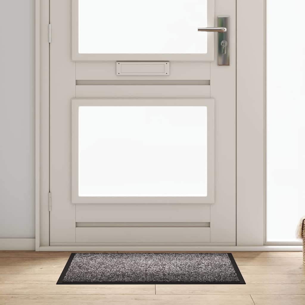 vidaXL Χαλάκι Εξώπορτας Ανοιχτό γκρι 60 x 80 x 1.2 cm Ύφασμα τέντι