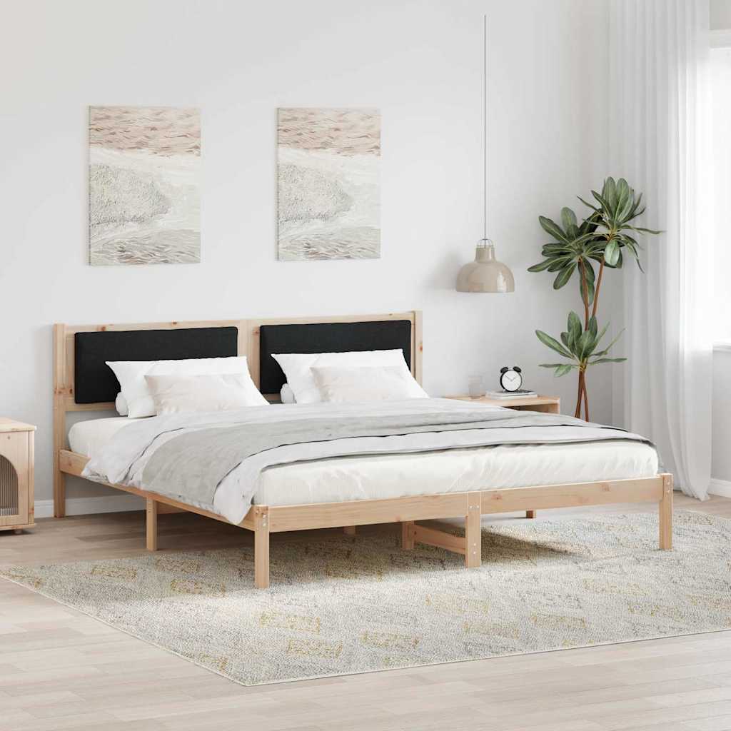 vidaXL Σκελετός Κρεβατιού Μαύρο 200 x 200 cm Στερεά ξυλεία πεύκου