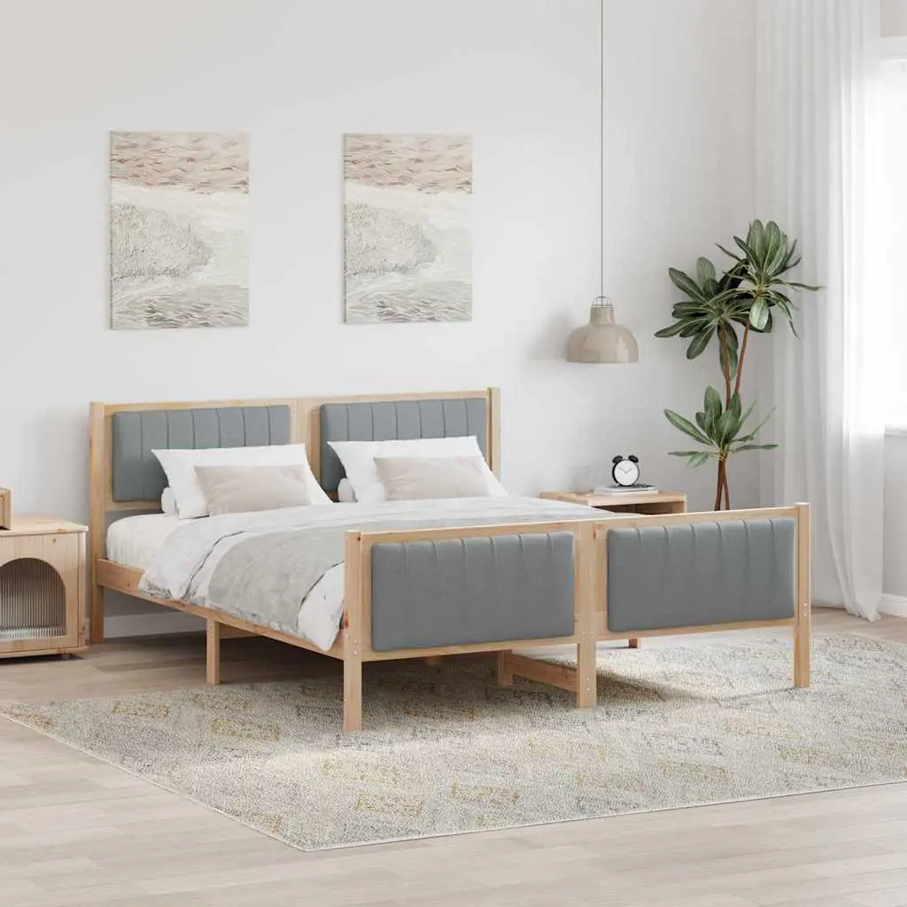 vidaXL Σκελετός Κρεβατιού Καφέ και ανοιχτό γκρι 150 x 200 cm