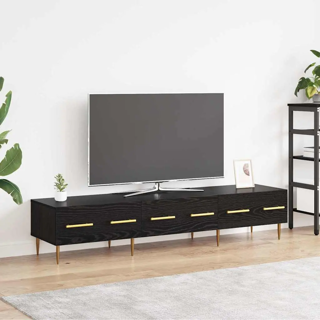 vidaXL Ντουλάπι TV 150 x 36 x 30 εκ Μαύρη Οξυά Επεξεργασμένο Ξύλο
