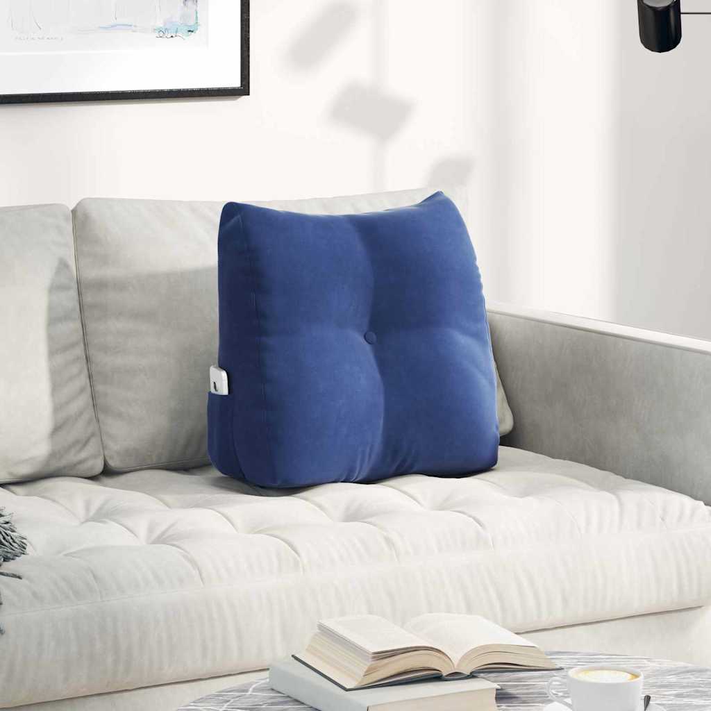 vidaXL Μαξιλάρι Πλάτης Μπλε Αστυνομίας 45 x 50 x 24 cm Βελούδο