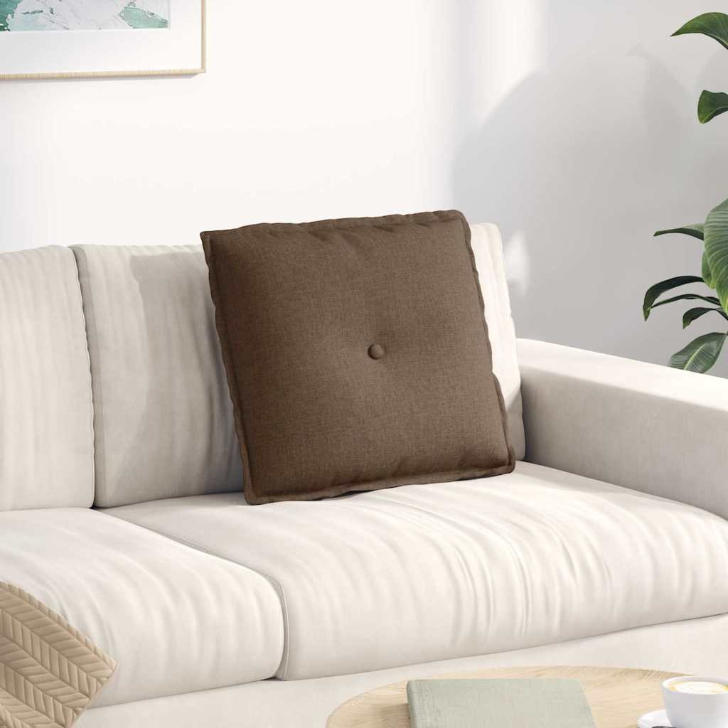 vidaXL Μαξιλάρι Πλάτης Καφέ 50 x 45 x 19 cm ύφασμα