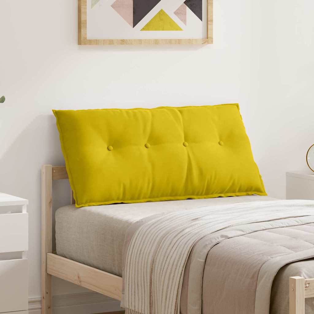 vidaXL Μαξιλάρι Πλάτης Κίτρινο 100 x 50 x 19 cm Υφασμάτινο Κορντουρά