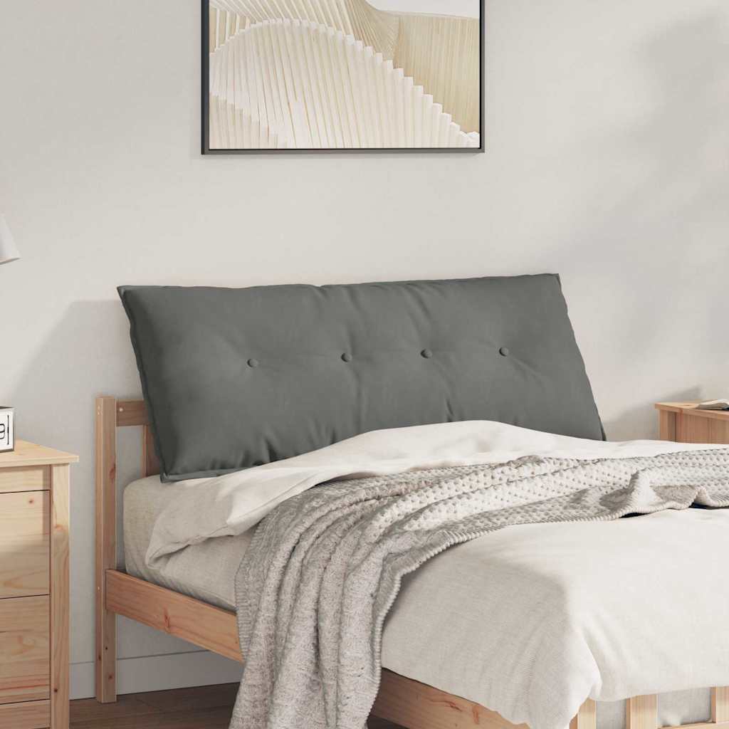 vidaXL Μαξιλάρι Πλάτης Σκούρο Γκρι 120 x 50 x 19 cm Ύφασμα Μικροΐνας