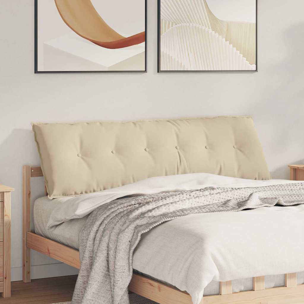 vidaXL Μαξιλάρι Πλάτης Κρεμ 160 x 50 x 19 cm Ύφασμα Μικροΐνας