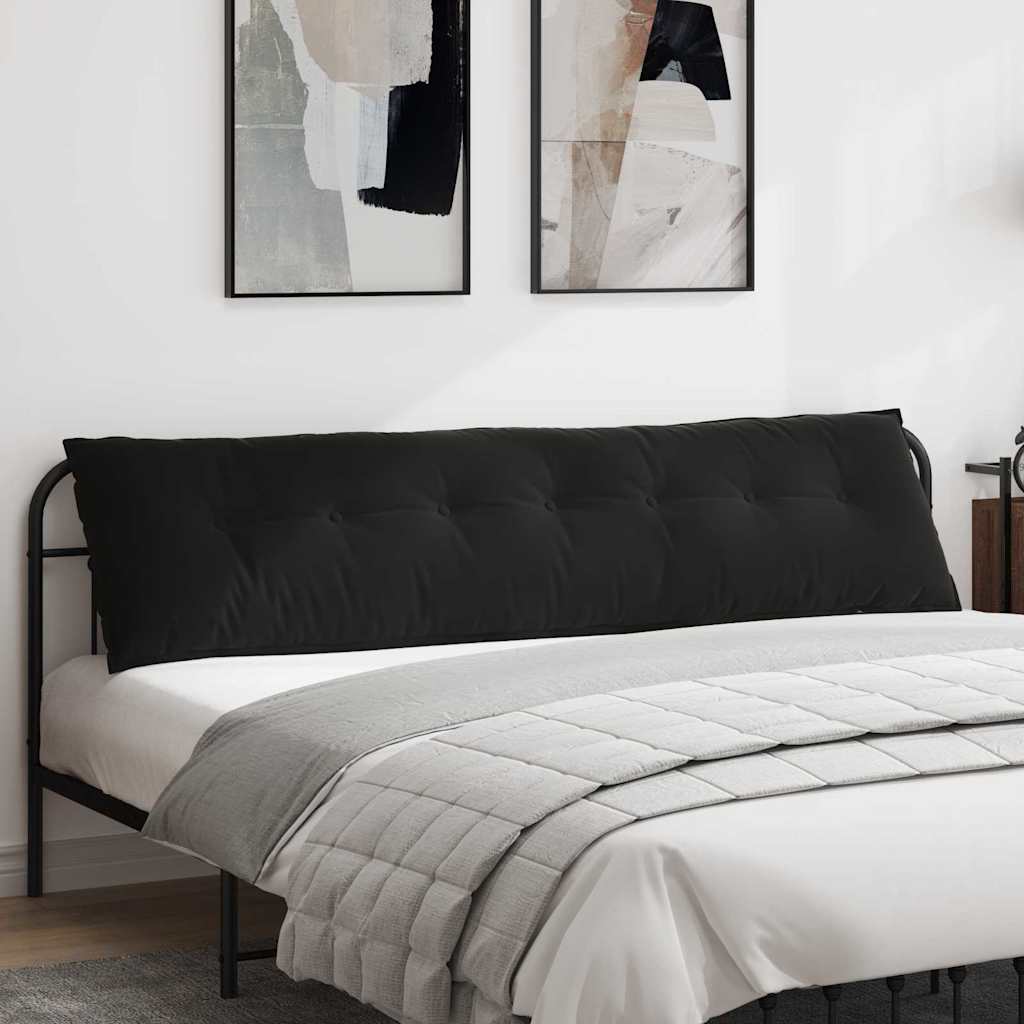 vidaXL Μαξιλάρι Πλάτης Μαύρο 200 x 50 x 19 cm Υφασμάτινο Κορντουρά