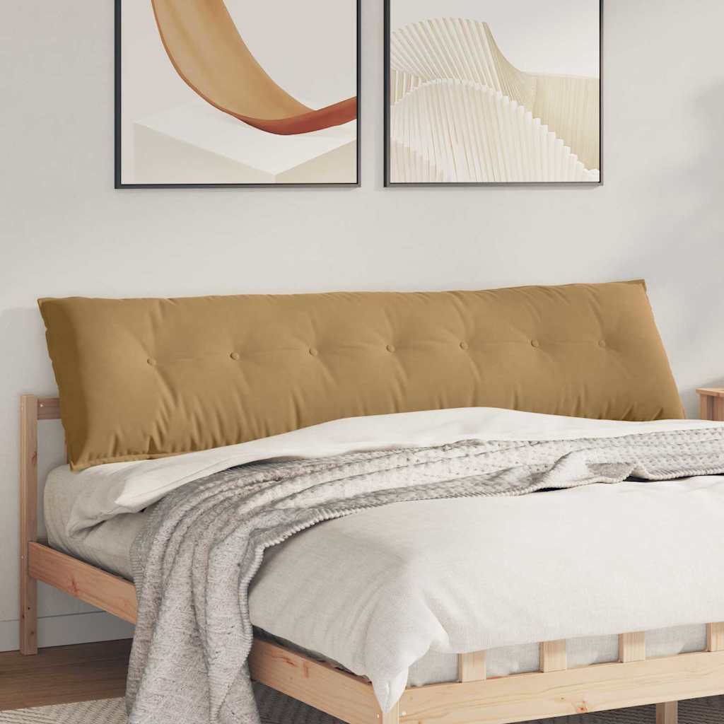 vidaXL Μαξιλάρι Πλάτης Καφέ 200 x 50 x 19 cm Υφασμάτινο Κορντουρά