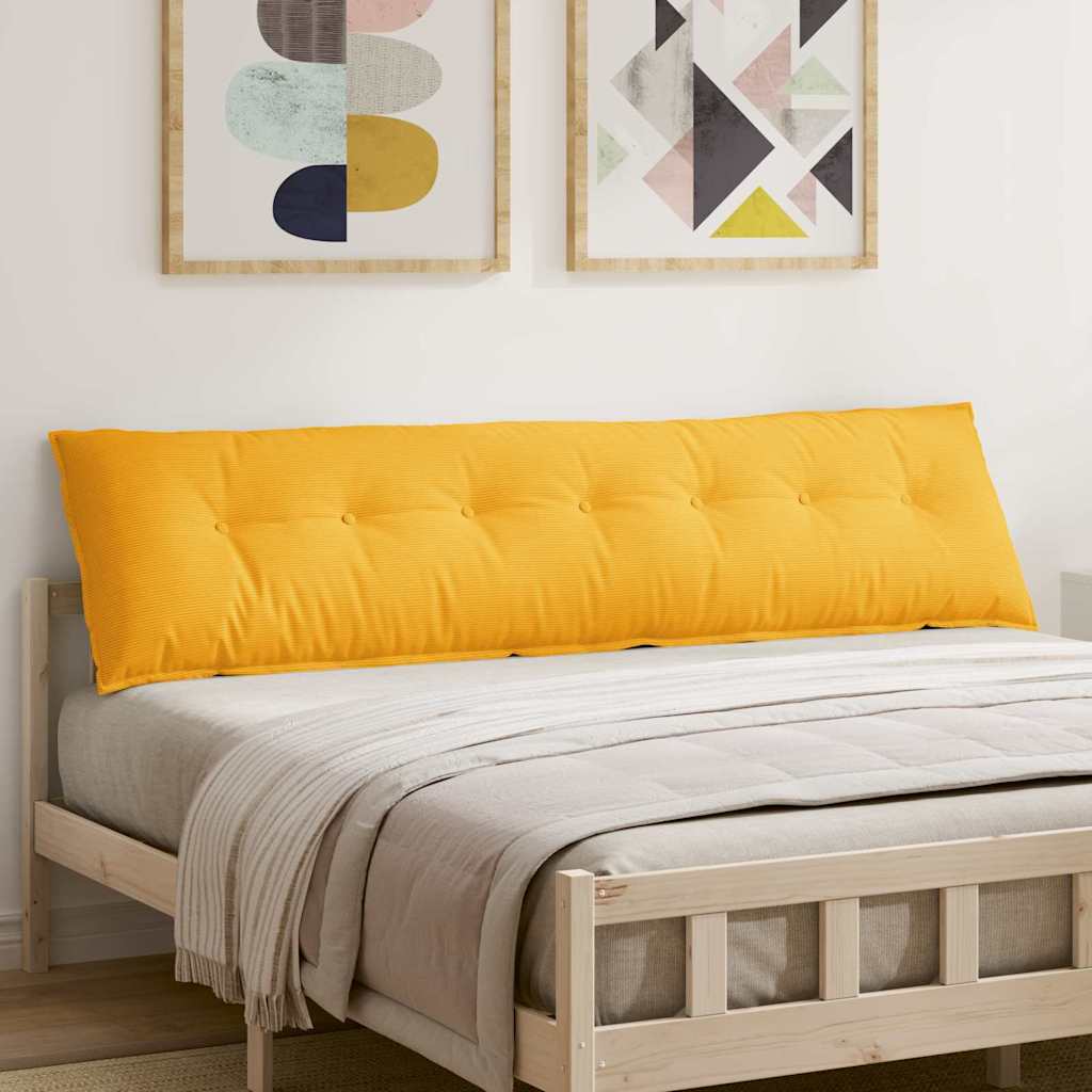 vidaXL Μαξιλάρι Πλάτης Απαλό Κίτρινο 200 x 50 x 19 cm