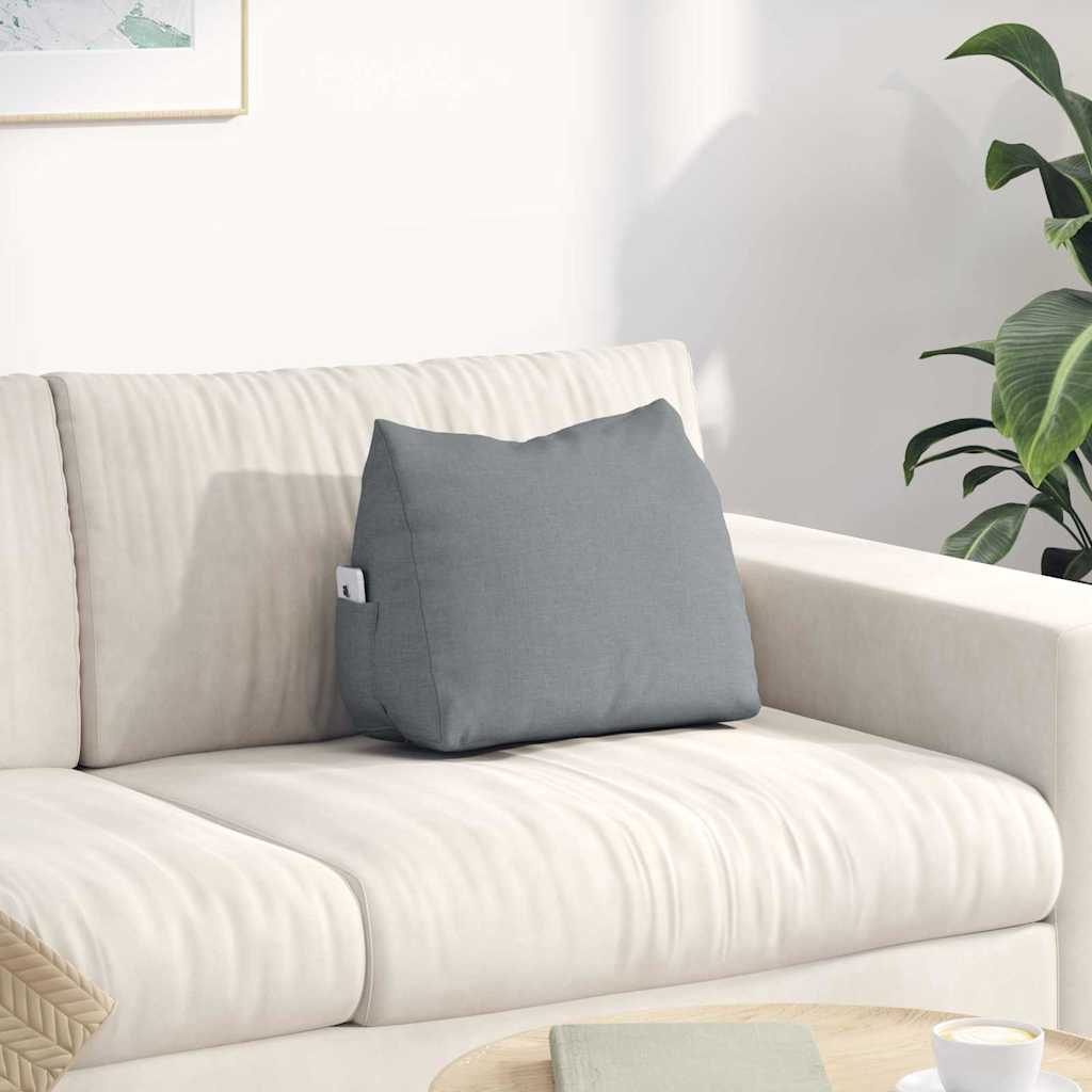 vidaXL Μαξιλάρι Πλάτης Ανοιχτό γκρι 45 x 35 x 20 cm ύφασμα