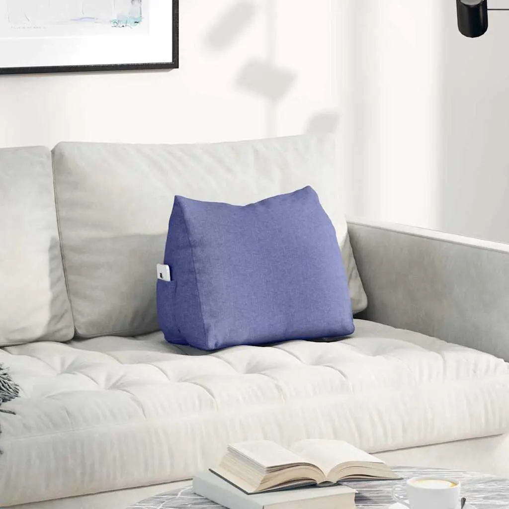 vidaXL Μαξιλάρι Πλάτης Μπλε τζην 45 x 35 x 20 cm ύφασμα