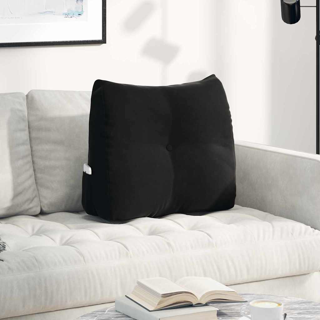 vidaXL Μαξιλάρι Πλάτης Μαύρο 60 x 50 x 24 cm Βελούδο