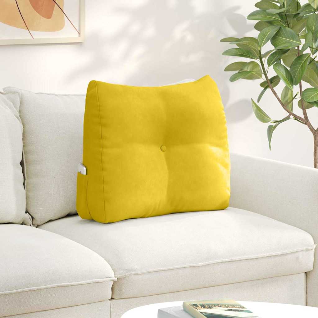 vidaXL Μαξιλάρι Πλάτης Κίτρινο 60 x 50 x 24 cm Βελούδο