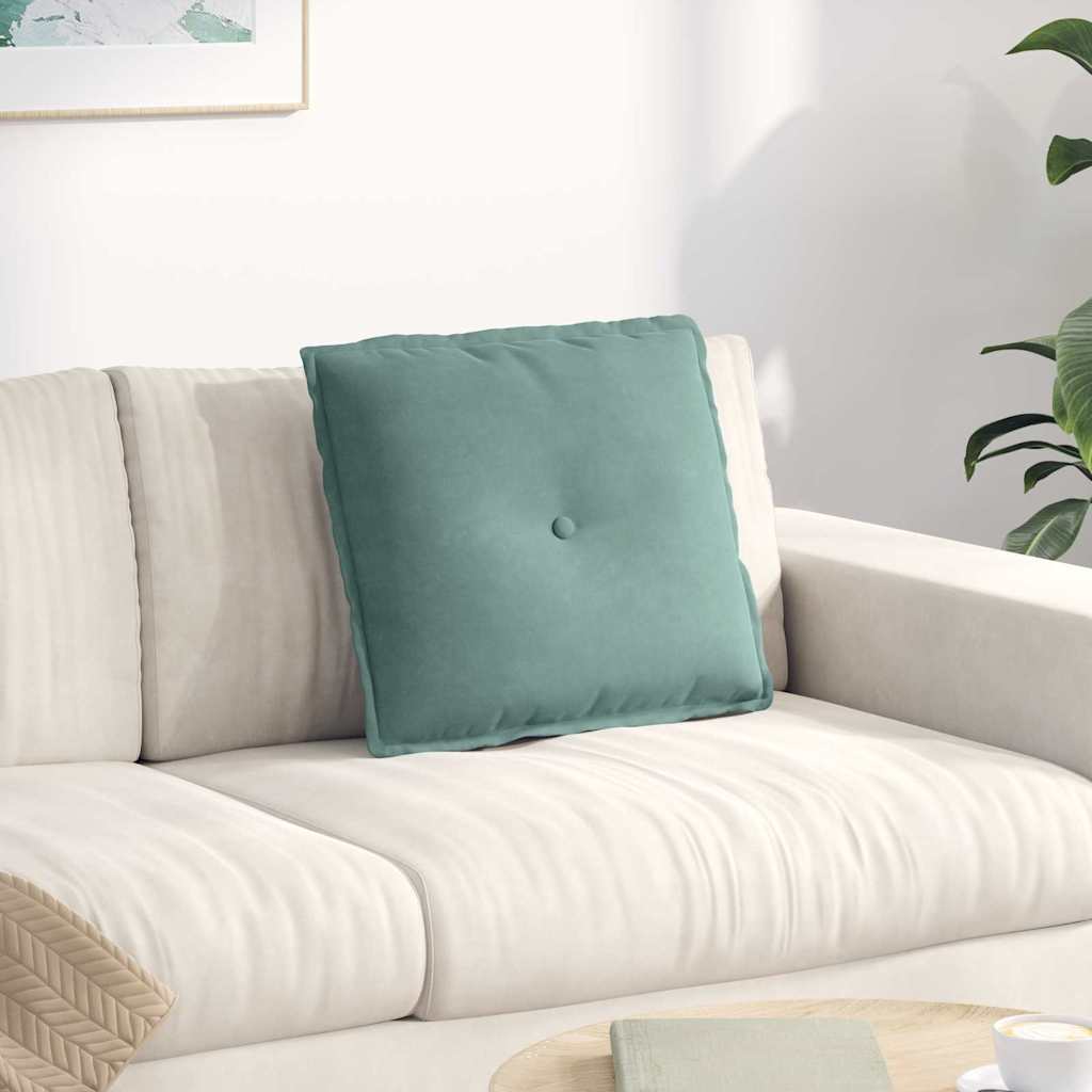 vidaXL Μαξιλάρι Πλάτης Θαλασσί 50 x 45 x 19 cm Υφασμάτινο Κορντουρά