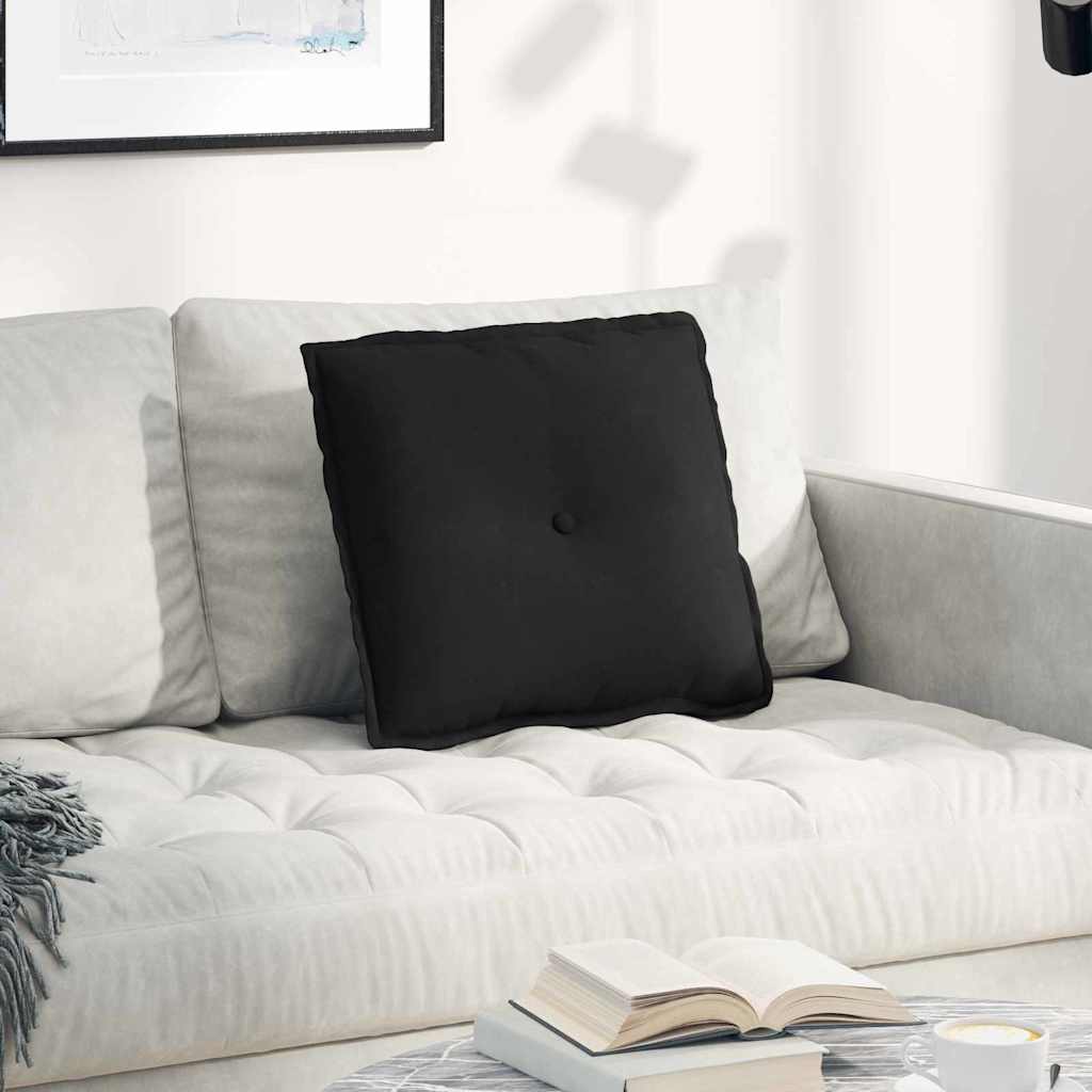 vidaXL Μαξιλάρι Πλάτης Μαύρο 50 x 45 x 19 cm Ύφασμα Μικροΐνας