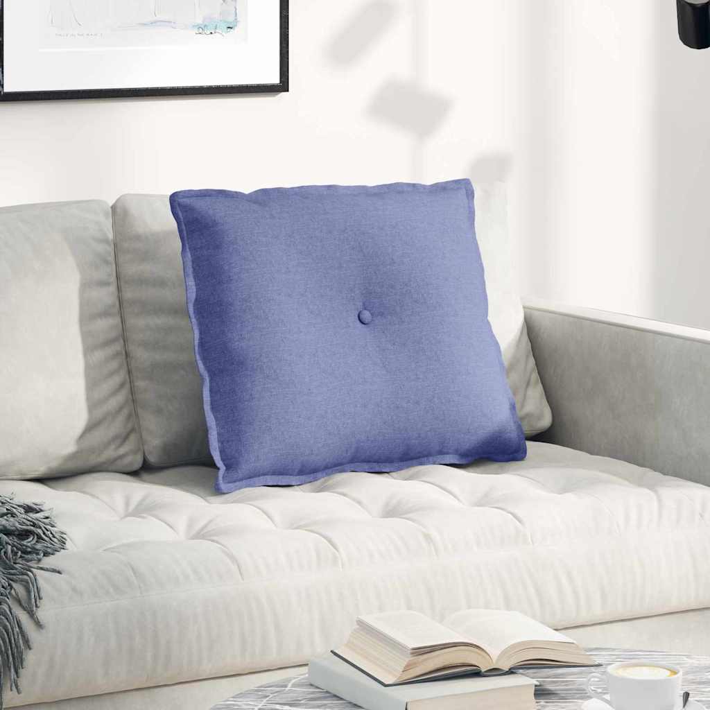 vidaXL Μαξιλάρι Πλάτης Μπλε τζην 60 x 50 x 19 cm ύφασμα