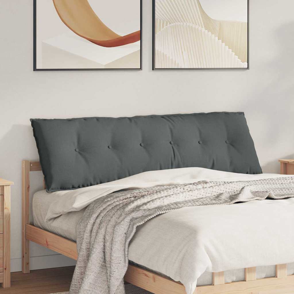 vidaXL Μαξιλάρι Πλάτης Σκούρο Γκρι 160 x 50 x 19 cm ύφασμα