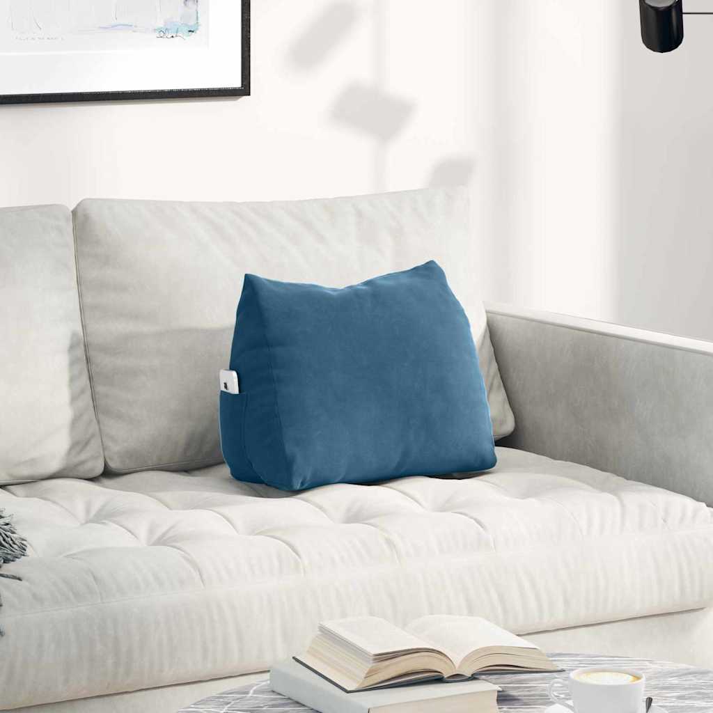 vidaXL Μαξιλάρι Πλάτης Μπλε 45 x 35 x 20 cm Υφασμάτινο Κορντουρά