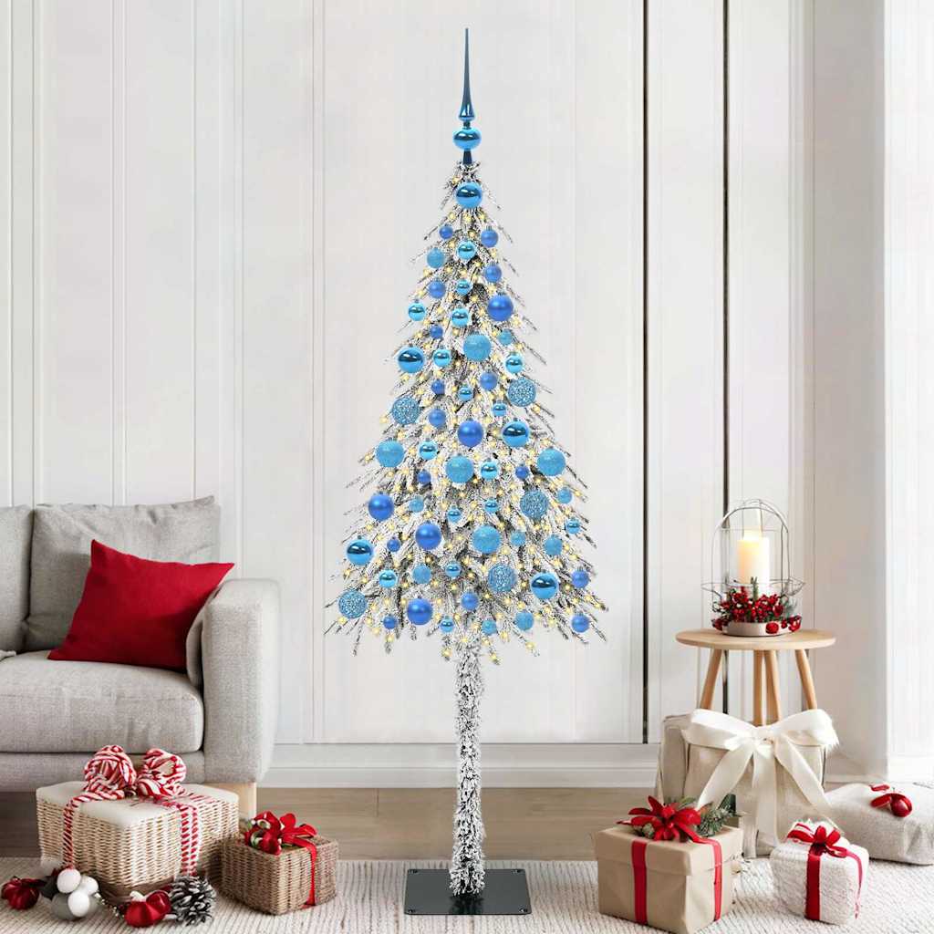 vidaXL Χριστουγεννιάτικο Δέντρο με 300 LED Λευκό 180 cm ΠΕ και Ατσάλι