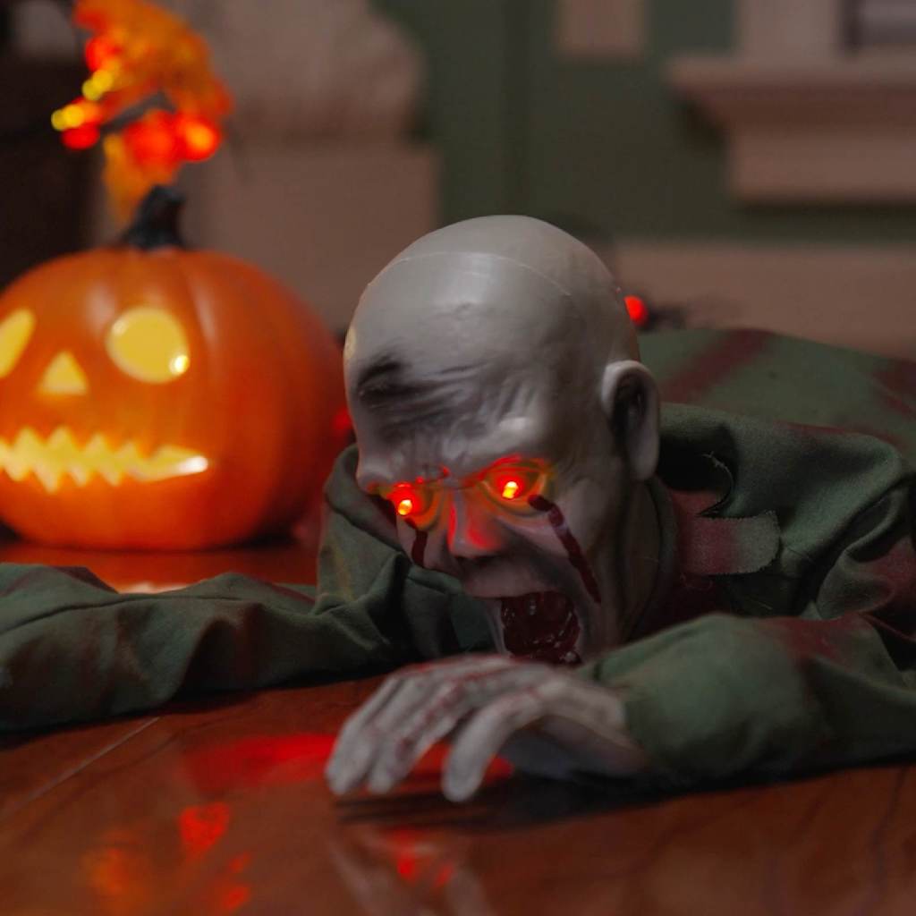 vidaXL Διακόσμηση Halloween Ζόμπι SPOOKA Πράσινο 110 x 50 x 21 εκ.