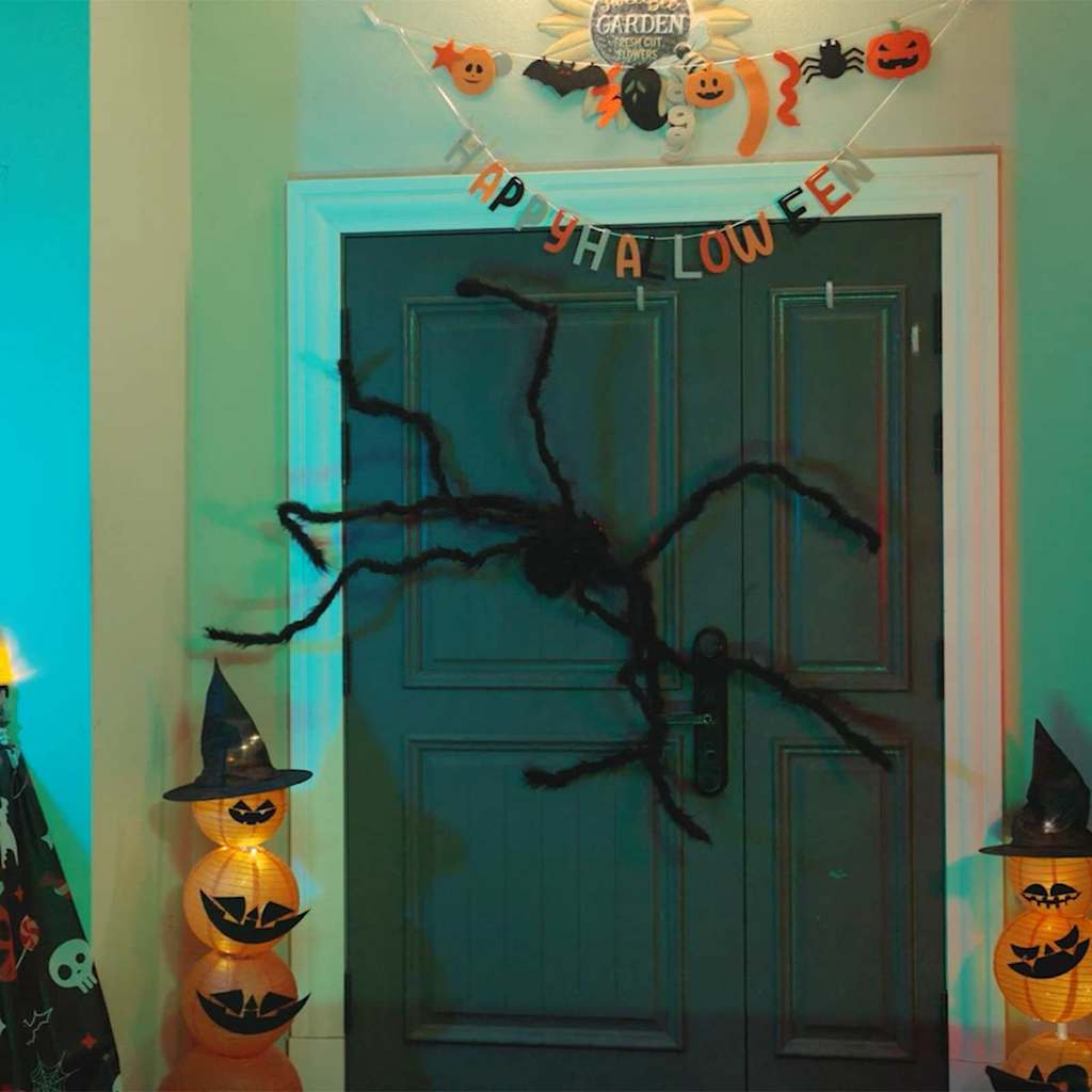 vidaXL Διακόσμηση Halloween Αράχνη 3 τμχ. Μαύρο 200 cm