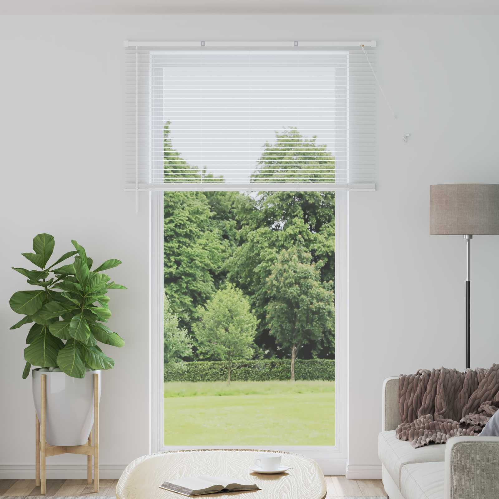 vidaXL Βενετσιάνικη Σκίαση Λευκός 213 x 150 εκ 25 mm PVC