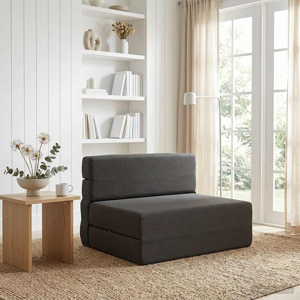 vidaXL Κρεβάτι Καναπέ Αναδιπλούμενο Σκούρο Γκρι 70 x 72 x 60 cm Ύφασμα