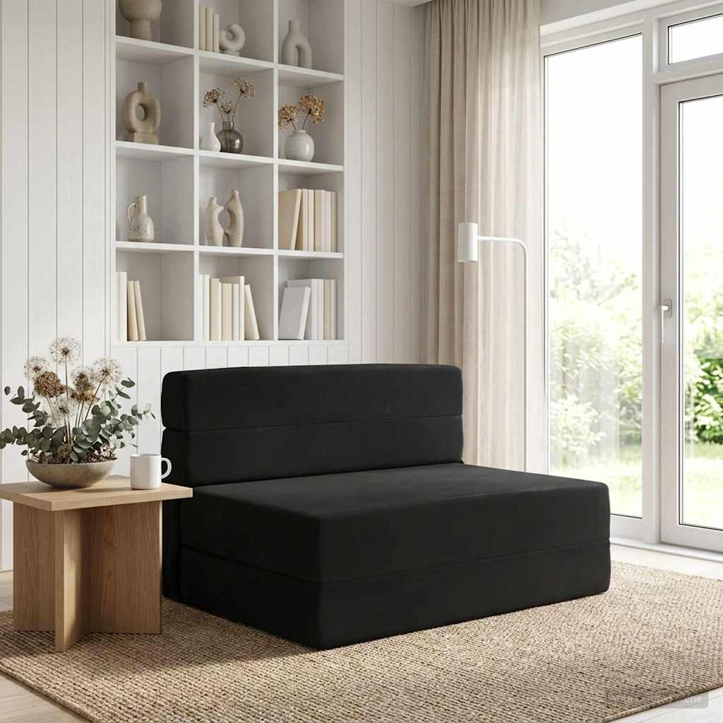 vidaXL Κρεβάτι Καναπέ Αναδιπλούμενο Μαύρο 70 x 72 x 60 cm Ύφασμα