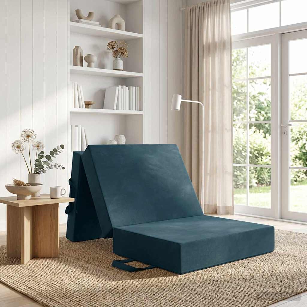 vidaXL Κρεβάτι Καναπέ Αναδιπλούμενο 75 x 63 x 45 cm Μπλε