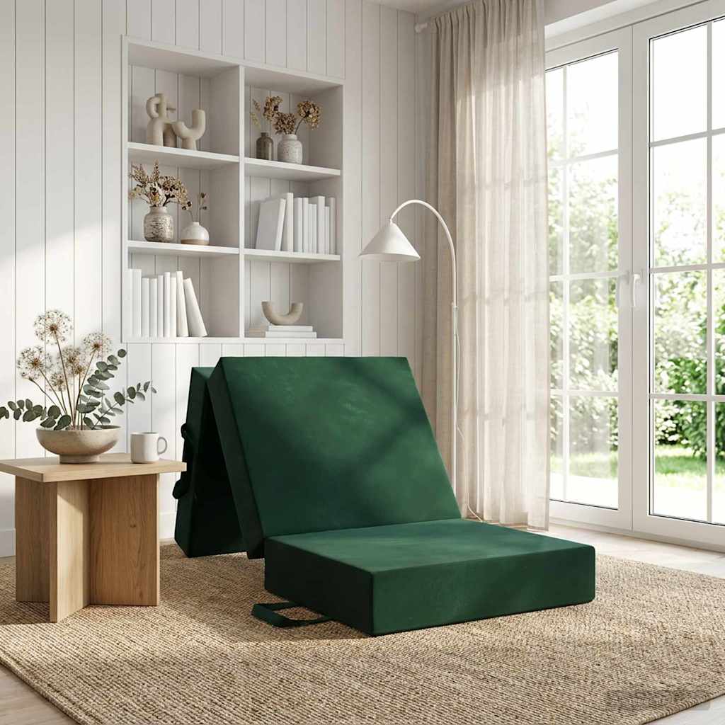 vidaXL Κρεβάτι Καναπέ Αναδιπλούμενο 75 x 63 x 45 cm Σκούρο Πράσινο