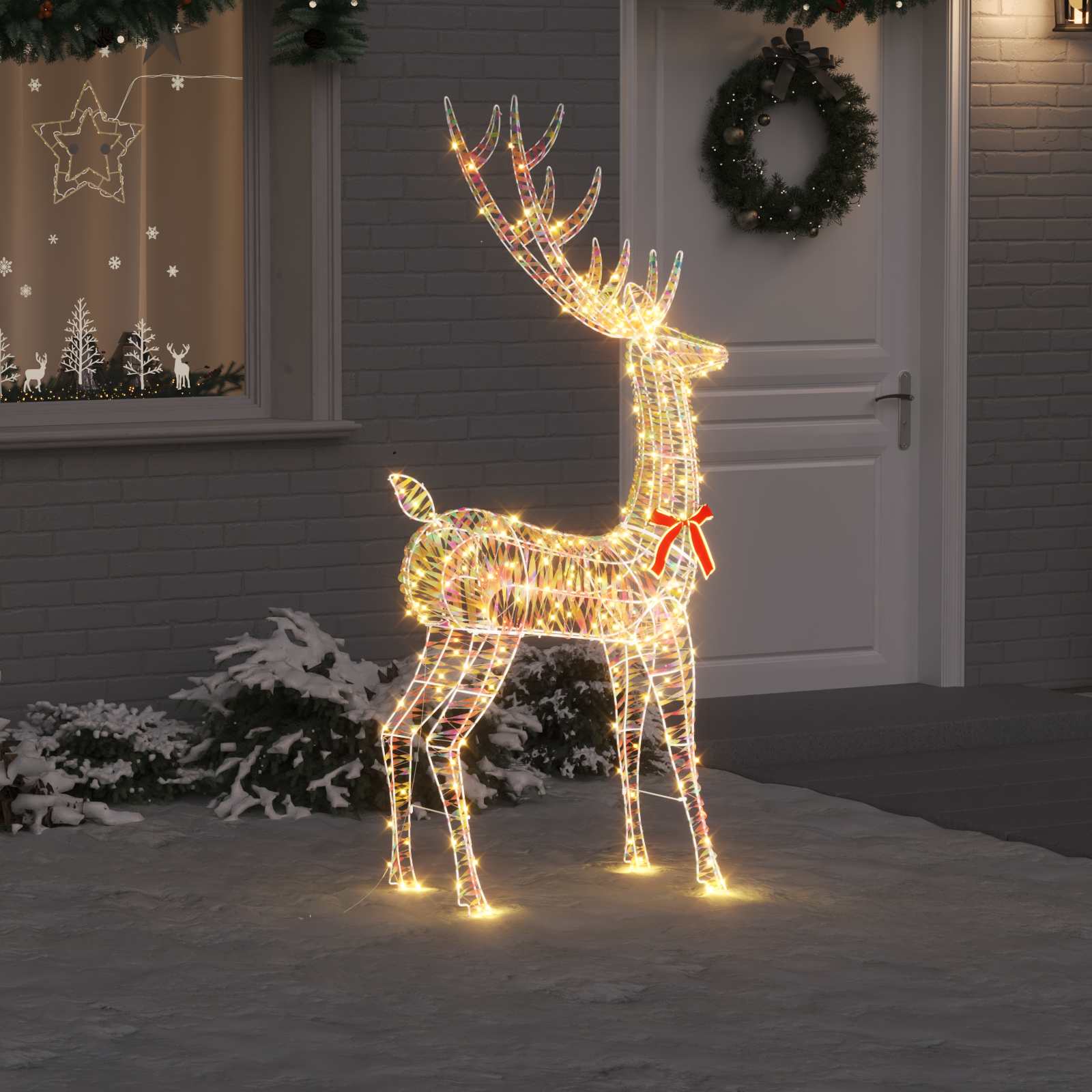 vidaXL 3D Ελάφι 250 LED Θερμό λευκό 96 x 40 x 180 cm PET