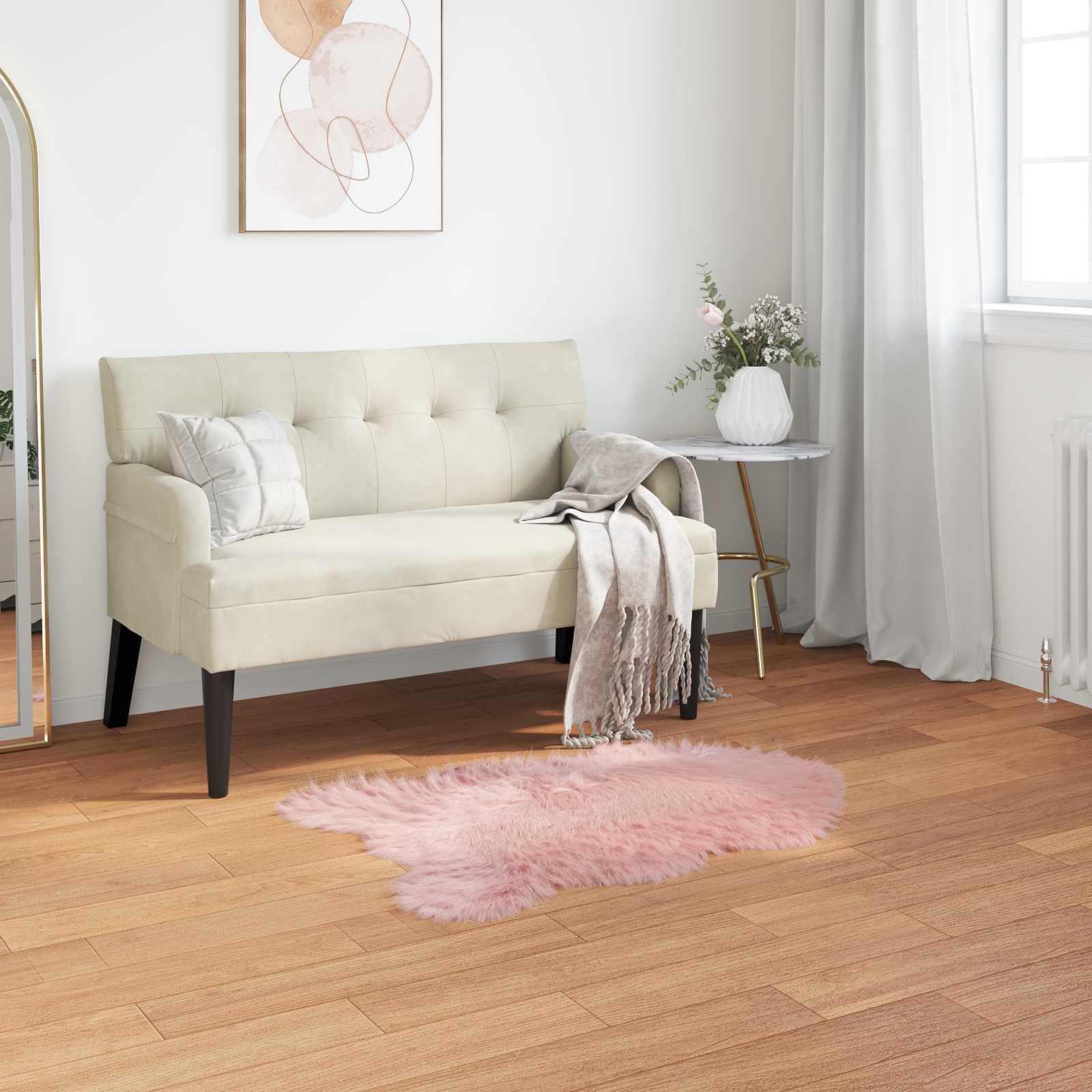vidaXL Χαλί από τεχνητό πρόβειο δέρμα TAFALLA Ροζ 80 x 120 cm