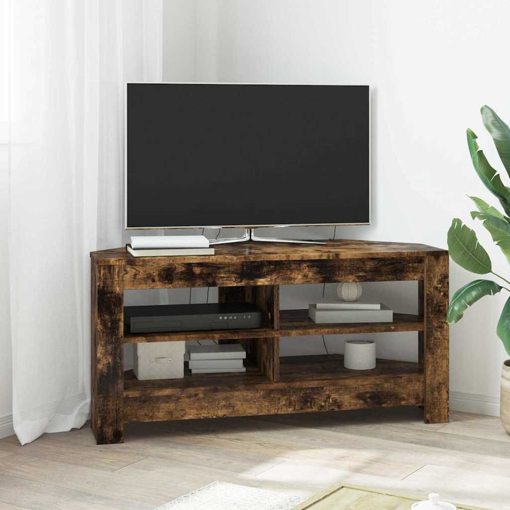 vidaXL ΓωνιακήΒάσηΤηλεόρασης 102 x 41 x 50 cm Καπνισμένο Ξύλο Δρυός