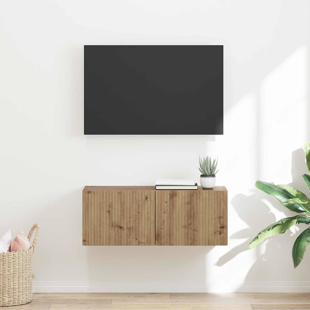 vidaXL Ντουλάπι Τηλεόρασης Τοίχου 78,5 x 30 x 29,5 cm Artisian Δρυς