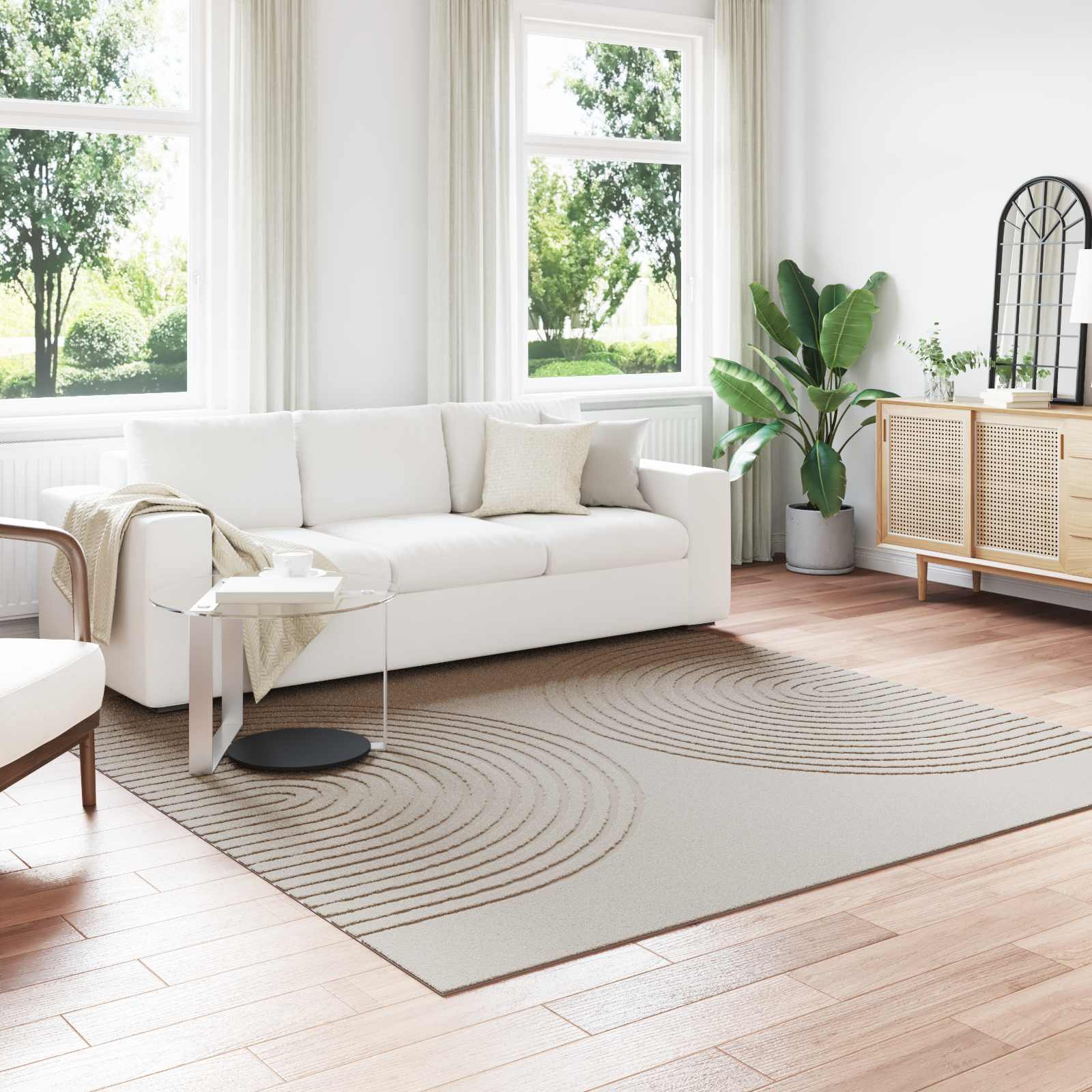 vidaXL Χαλί εσωτερικού χώρου GALATI Κρεμ 240 x 240 cm Πολυεστέρας